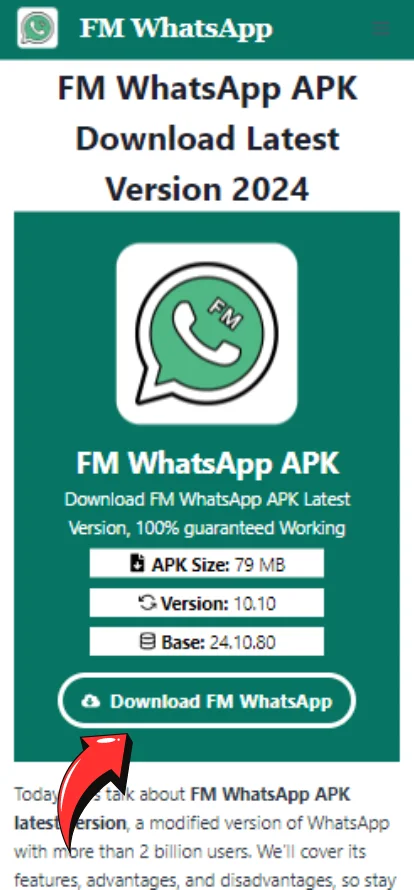 Browse trusted website to download FM WhatsApp